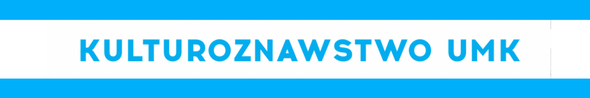 Jasnoniebieski napis Kulturoznawstwo na białym tle.