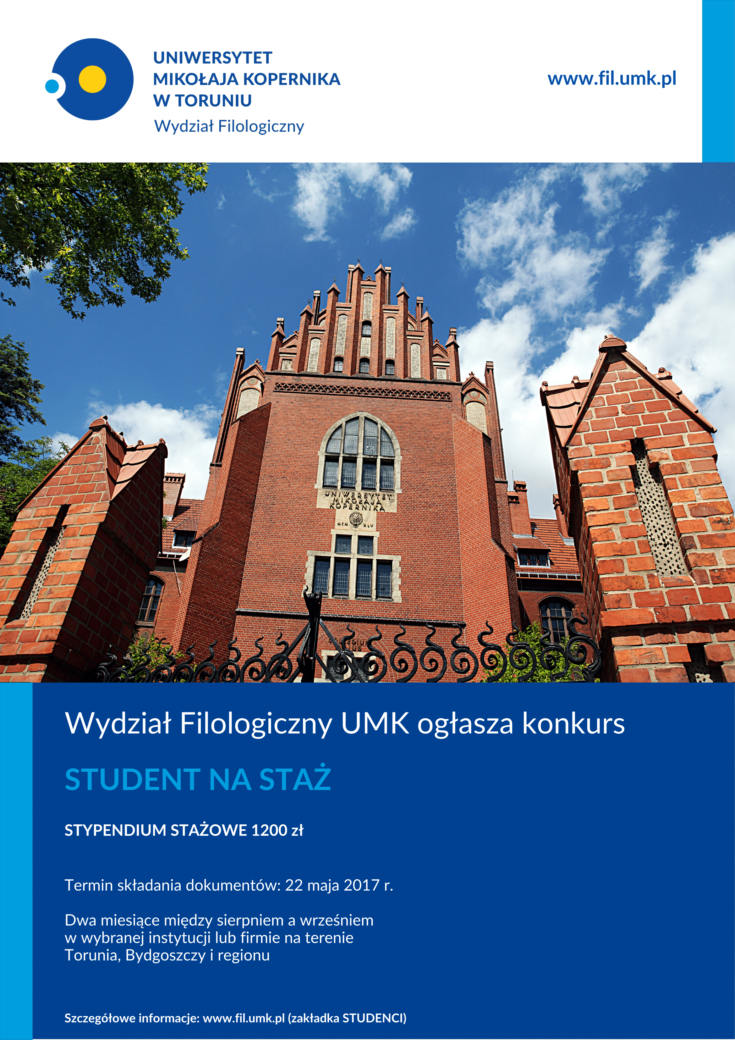 Plakat III edycji konkursu STUDENT NA STAŻ